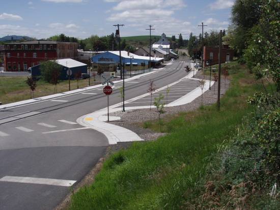 New Whitman Street looking west.